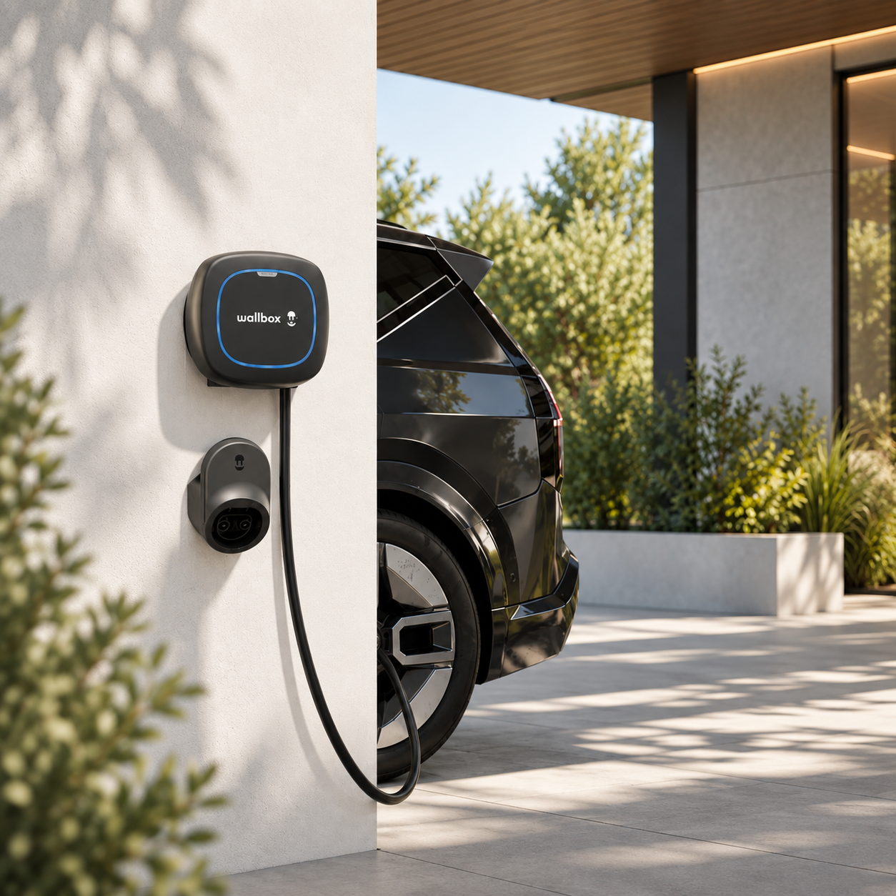 Borne de recharge avec câble intégré